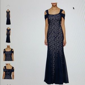 Alex Evenings sequin lace godet gown